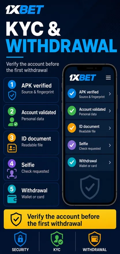 التحقق من الهوية في تطبيق 1xBet